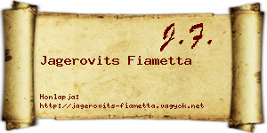 Jagerovits Fiametta névjegykártya
